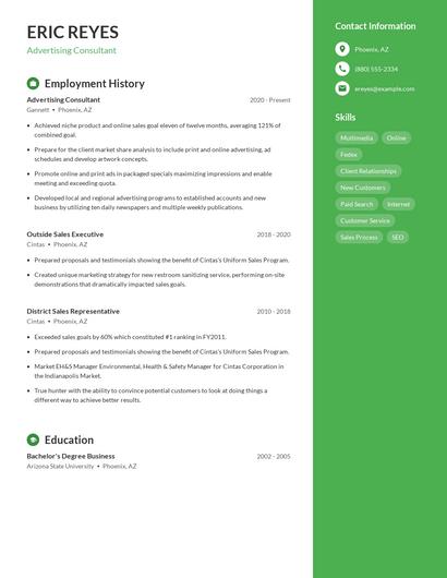 Advertising Consultant Resume