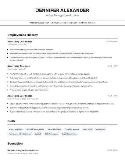 Resume example 2