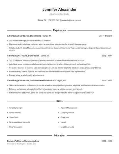 Resume example 1