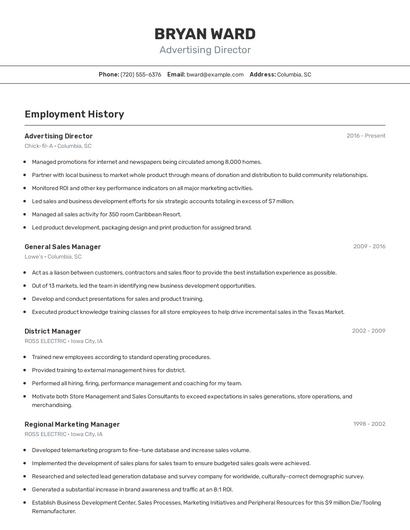 Resume example 2
