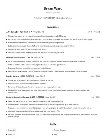Resume example 1