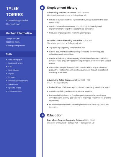 Advertising Media Consultant Resume