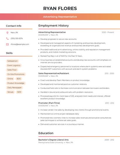 Resume example 3