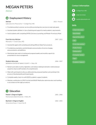 Resume example 5