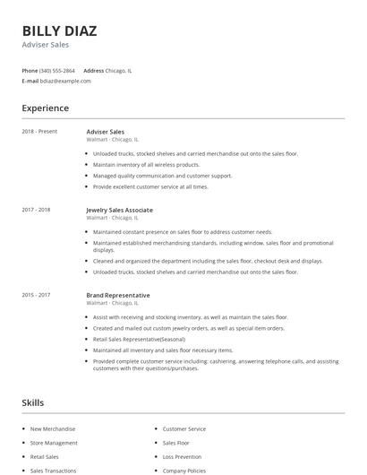 Adviser Sales Resume