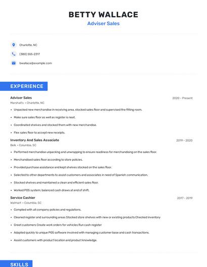 Adviser Sales Resume