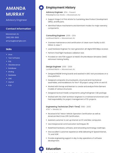 Advisory Engineer Resume