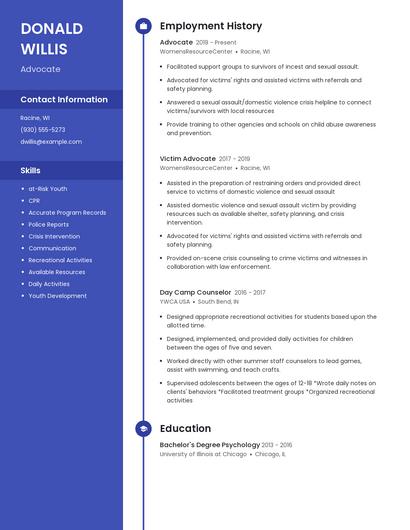 Advocate Resume