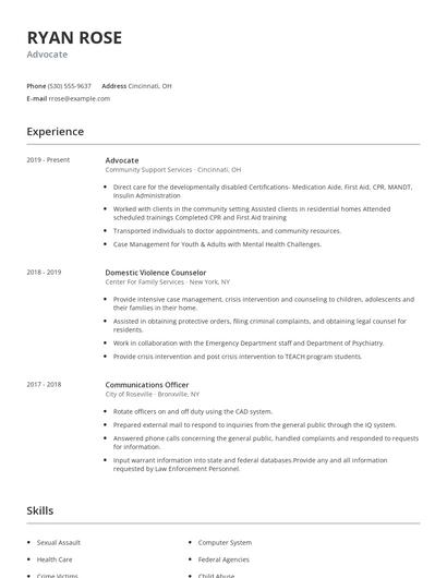Advocate Resume