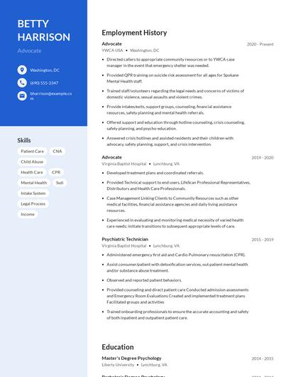 Advocate Resume