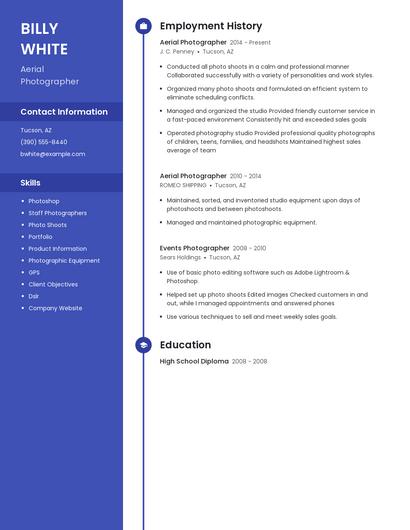 Aerial Photographer Resume