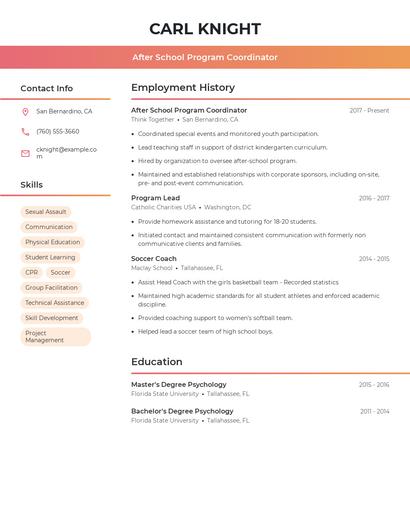 Resume example 3