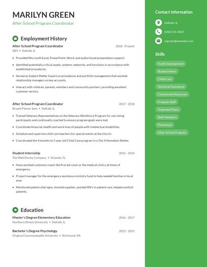 Resume example 5
