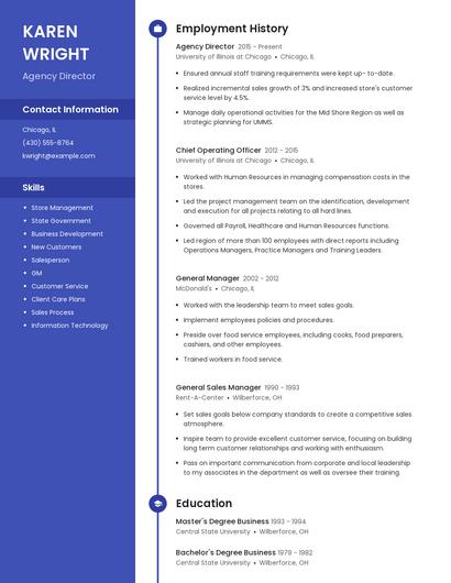 Agency Director Resume