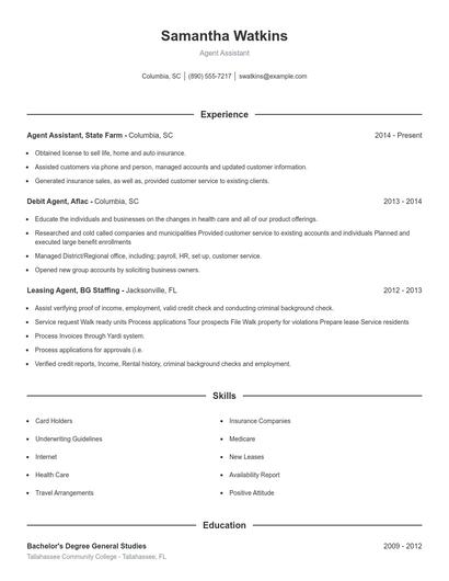 Resume example 1