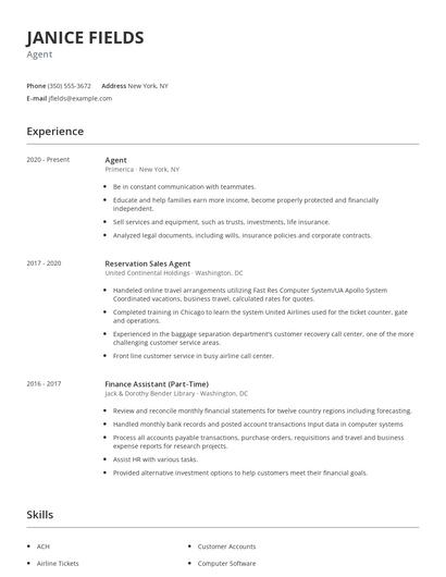 Agent Resume