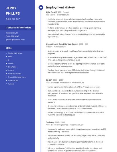 Agile Coach Resume