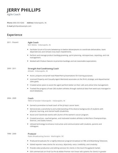Agile Coach Resume