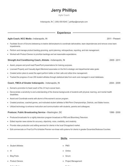 Agile Coach Resume