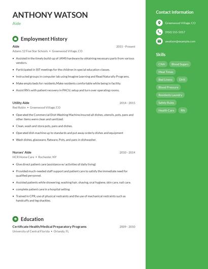 Resume example 4