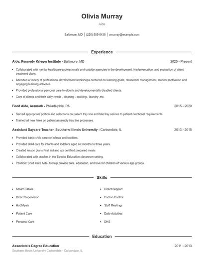 Resume example 1