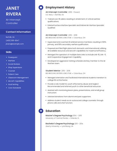Air Intercept Controller Resume