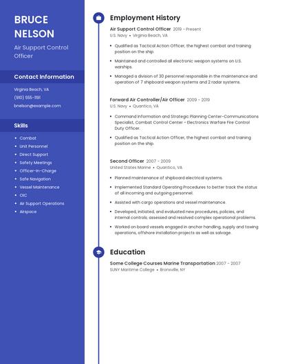 Air Support Control Officer Resume