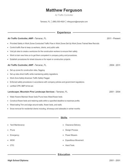 Resume example 1