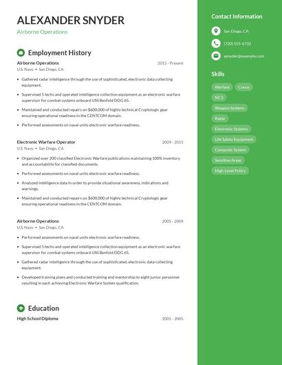 Airborne Operations Resume