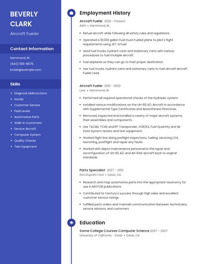 Aircraft Fueler Resume