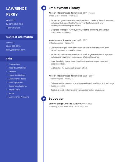 Aircraft Maintenance Technician Resume