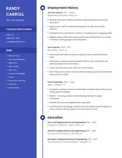 Aircraft Painter Resume