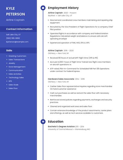 Airline Captain Resume