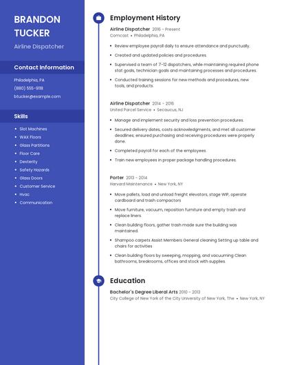 Airline Dispatcher Resume