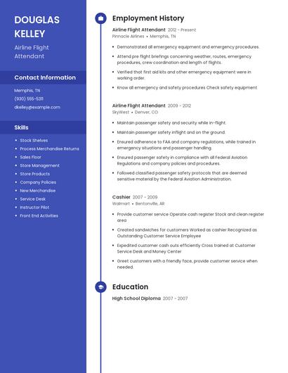 Airline Flight Attendant Resume