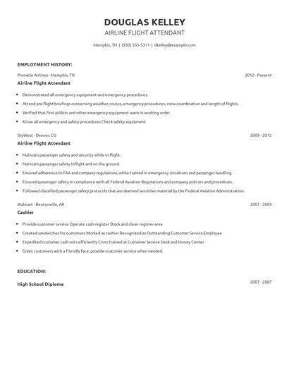Airline Flight Attendant Resume
