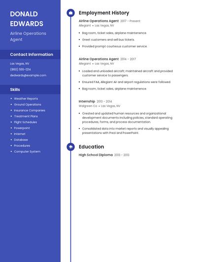 Airline Operations Agent Resume