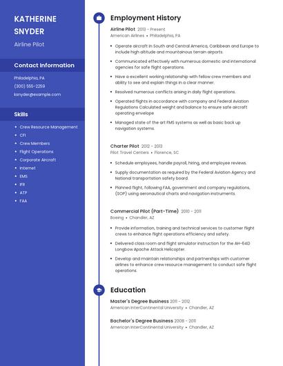 Airline Pilot Resume