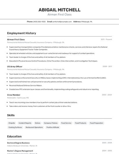 Resume example 2
