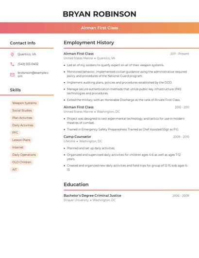Resume example 3