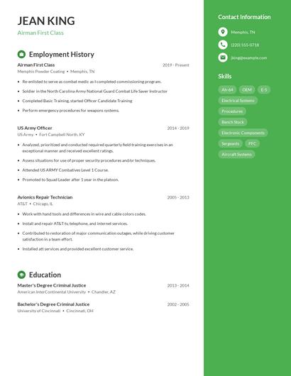 Resume example 5