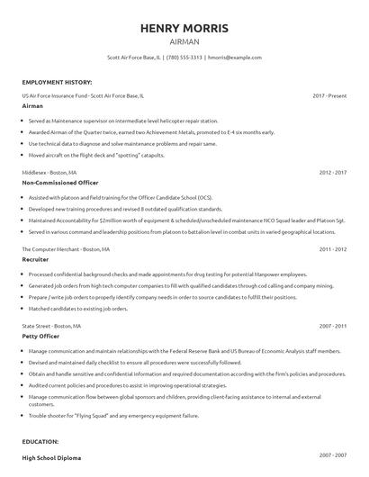 Airman Resume