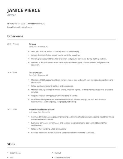 Airman Resume