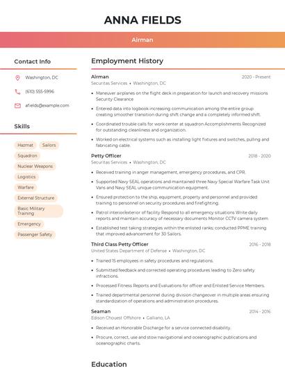 Resume example 3