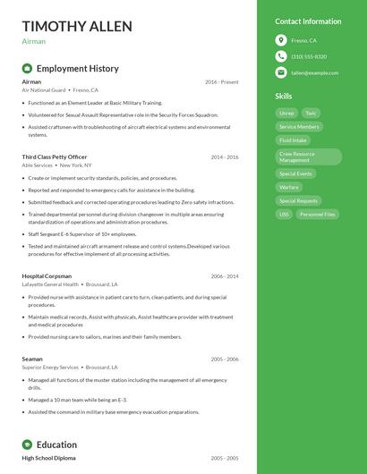 Airman Resume