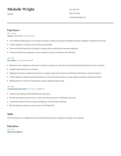 Airman Resume