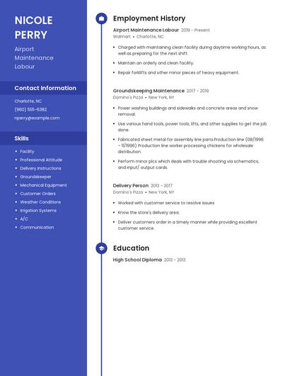 Airport Maintenance Labour Resume