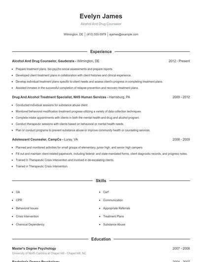 Resume example 1