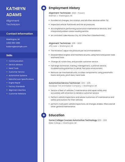 Alignment Technician Resume