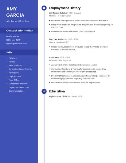 All-Round Butcher Resume